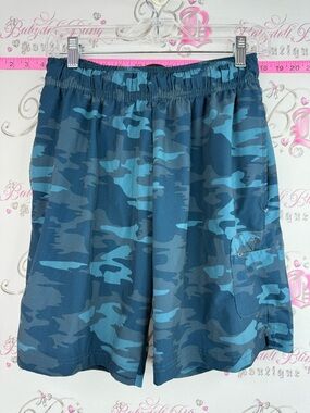 Legend Men's Blue Camouflage Cargo Shorts with Elastic Waistband with pocket
